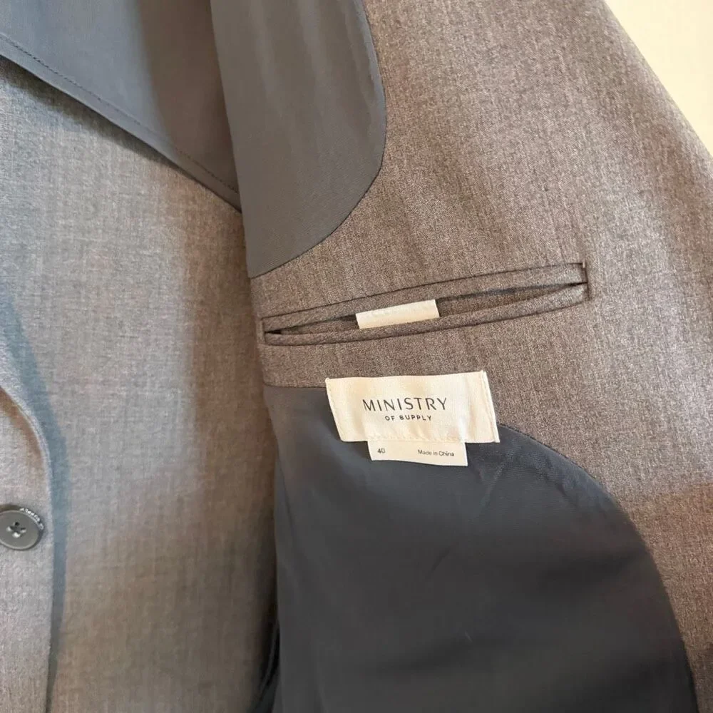 Ministry Of Supply Dark Charcoal Velocity Suit Jacket & Pants Men's Size 40 32
